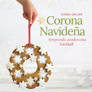 Imagen de portada para Curso online Corona de Galletas Navideña !! $8.900