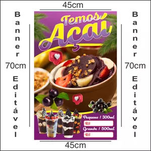 Imagem de capa para o Curso online 1 Super Banner 70x45 – Açaí e Açaiteria  [CDR e PDF] CorelDraw