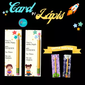 Imagem de capa para o Ebook Card Lápis - Tema Estrelar