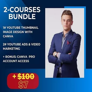 Cover image for Online course YouTube Thumbnail Image Design With Canva + Video Marketing Via YouTube Ads: 2-Course Bundle:
