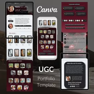 Cover image for Online course UGC Portfolio Canva Template - Red Wine 