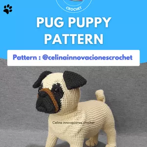 Cover image for Ebook PDF PATTERN CROCHET PUG PUG AMIGURUMI by Celina innovations crochet 
