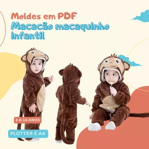 Imagem de capa para o Ebook Molde macacão macaquinho infantil 