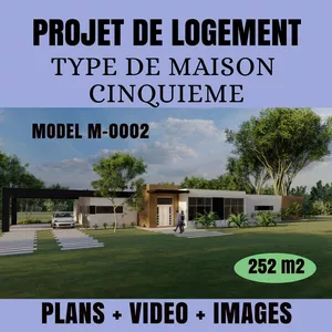 Imagem principal do produto Avant-projet de maisons - Type cinquième de 252 m2 - Français (M-0002)