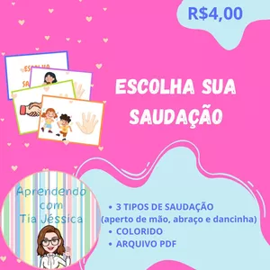 Imagem de capa para o Ebook Escolha sua saudação - Adividade dinâmica inicio das aulas 
