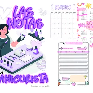 Imagen de portada para Ebook Plantilla notas de la manicurista