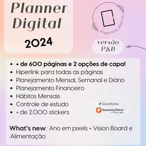 Imagem do curso Planner Digital 2024 versão P&B