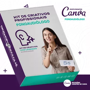 Imagem de capa para o Curso online Kit de Social Media – Posts Prontos para Fonoaudiólogo no Canva com Legendas + Mega Pack Divulga Aê