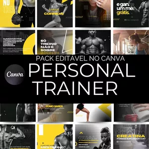 Imagem de capa para o Curso online Pack Canva Personal Trainer Editável - Artes para Instagram