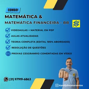 Planilha Combo 3 - BB (Teoria Matemática + Teoria de Matemática Financeira)