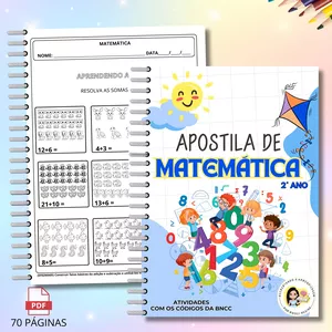 Imagem de capa para o Ebook APOSTILA DE  MATEMÁTICA 2°Ano COM os códigos da BNCC.