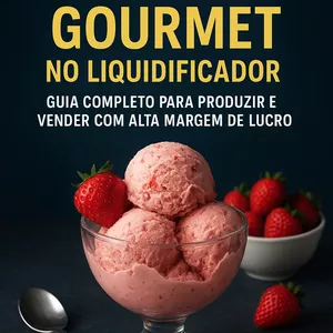 Imagem de capa para o Ebook Sorvetes Gourmet no Liquidificador: Guia Completo para Produzir e Vender com Alta Margem de Lucro