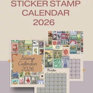 Imagen de portada para Ebook Calendario 2026 Imprimible con Diseños de Sellos Vintage