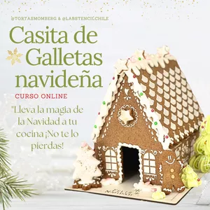 Imagen de portada para Curso online Casita de galletas Navidad! $10.200