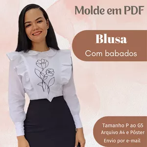 Imagem de capa para o Ebook MOLDE EM PDF BLUSA COM BABADOS 