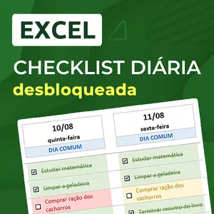 Imagem de capa para o Curso online Checklist Diária em Excel (versão desbloqueada)