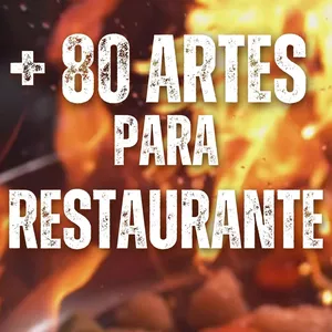 Imagem de capa para o Ebook +80 Artes para restaurantes