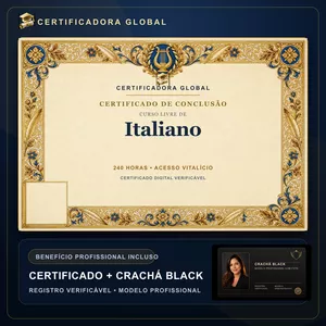 Imagem do curso 🔥 BOLSA 100% [APLICADA] - [MATRÍCULA] CURSO DE FORMAÇÃO EM ITALIANO - ACESSO VITALÍCIO - CRACHÁ BLACK + REGISTRO - CASHBACK R$ 25 - BÔNUS APOSTILA EXTRA - CG