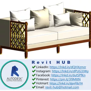 Cover image for Online course 3D HQ Revit family - Islamic sofa