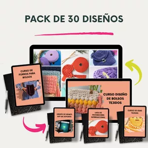 Imagen de portada para Curso online PACK DE 30 DISEÑOS DE CARTERAS