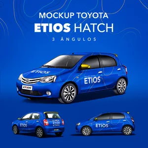 Imagem de capa para o Ebook MOCKUP TOYOTA ETIOS (HATCH) - 3 ÂNGULOS