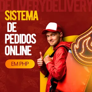 Imagem de capa para o Curso online Sistema  de Pedidos Online para Serviço de entrega para comida + App de Receber Pedidos