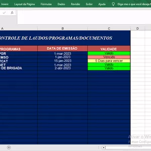 Imagem de capa para o Curso online Planilha de Controle da Vigência de Programas-Laudos- Documentos