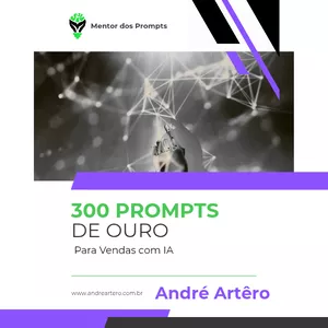 Imagem de capa para o Ebook 300 prompts de ouro para vendas com IA
