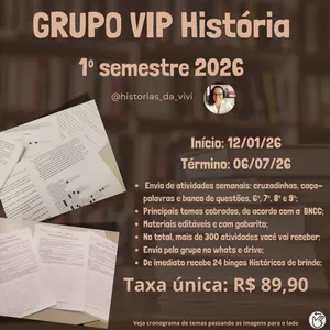 Imagem de capa para o Ebook Grupo VIP História - 1º semestre 2026 