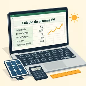 Imagen de portada para Ebook Cálculo de Sistema Fotovoltaico en Excel (Paneles Solares)