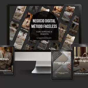 Imagen de portada para Curso online Pack de 14 Guías del Método Faceless: Crea tu Negocio Digital Sin Mostrar tu Rostro