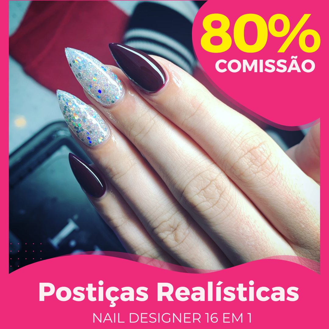 Curso Postiças Realísticas - Curso Nail Designer 16 em 1