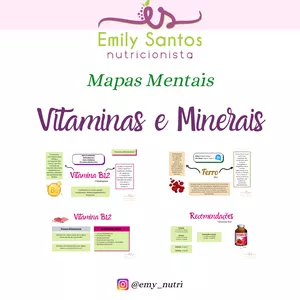 Imagem de capa para o Ebook MAPAS MENTAIS VITAMINAS E MINERAIS