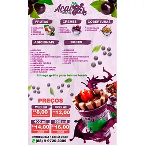 Imagem de capa para o Ebook CARDÁPIO EDITÁVEL AÇAÍ PHOTOSHOP PSD