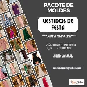 Imagem de Pacote de Moldes Vestidos de Festa criado por Boracosturar na hotmart
