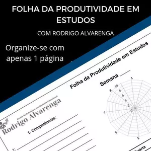 Imagem de capa para o Curso online Folha da Produtividade em Estudos - com Rodrigo Alvarenga