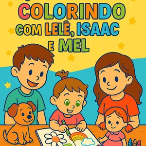 Imagem de capa para o Ebook Colorindo com Lelê, Isaac e Mel