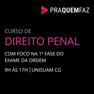 Imagem de capa para o Evento online Direito Penal: Teoria do Crime e Teoria da Pena - Campo Grande