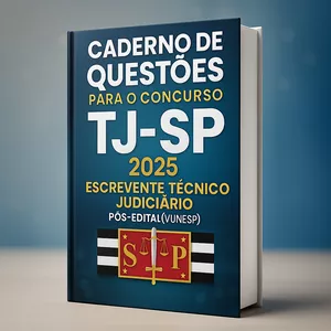 Imagem de capa para o Ebook 400 Questões para o Concurso TJ-SP 2025 – Escrevente Técnico Judiciário – Pós-Edital Vunesp – Direito Penal (Arts. 293 a 305, 307-308, 311-A, 312 a 317, 319 a 347, 357, 359) – Direito Processual Penal (Arts. 251 a 258, 261 a 267, 274, 351 a 372, 394 a497)