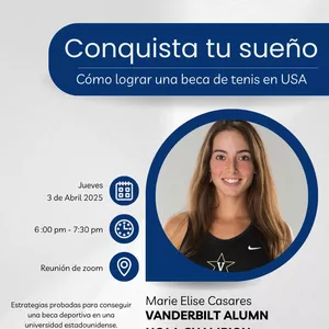 Imagen de portada para Evento online Conquista tu sueño - Cómo lograr una beca de tenis en USA