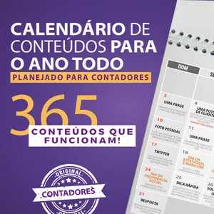 Calendário de conteúdos para contadores