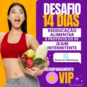 Imagem de capa para o Ebook Desafio 14 Dias com Reeducação Alimentar protocolos de Jejum Intermitente 