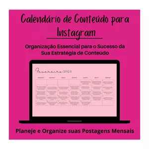 Calendário de Conteúdo para Instagram por SSB