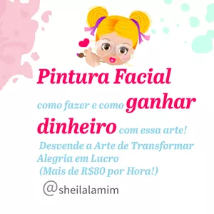 Imagem do curso Pintura Facial como fazer e como ganhar dinheiro com essa arte!  Desvende a Arte da Pintura Facial e Transforme Alegria em Lucro (Mais de R$80 por Hora!)