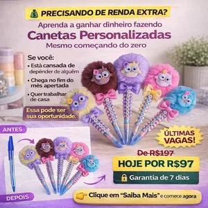 Imagem de capa para o Curso online Curso de Canetas Personalizadas By Bora Fazer Lacitos