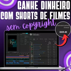 Imagem do curso Domine a Arte de Editar Shorts de Filmes para o YouTube sem Copyright