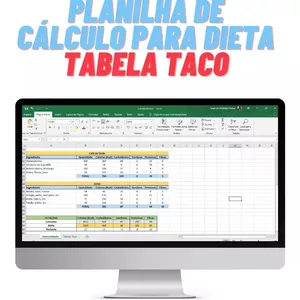Imagem de capa para o Curso online  PLANILHA PARA CÁLCULO AUTOMÁTICO DE CALORIAS E DIETAS (TABELA TACO)