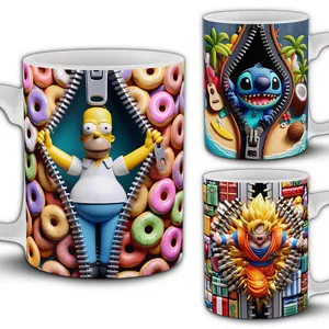 Imagen de portada para Curso online 21 Plantillas Digitales Para Sublimar Tazas 11oz Caricaturas Zipper. PNG. Incluye Mockups. 