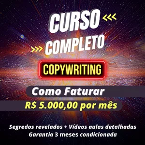 Imagem principal do produto Copywriting - Fature R$ 5.000,00 por mês, Curso COMPLETO com Vídeos Aulas.