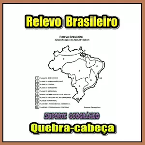 Imagem de capa para o Ebook Quebra-cabeça – Formas de Relevo do Brasil 🏞️